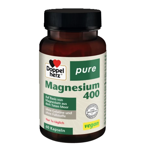 Abbildung der Produktverpackung Doppelherz pure Magnesium 400 Frontansicht